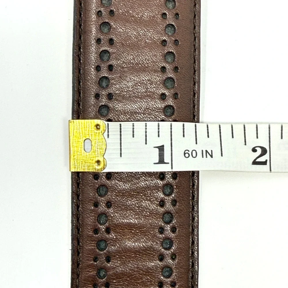Allen Edmonds Manistee Leather Dress Belt Brogue‎ Brown USA Mens Size 42